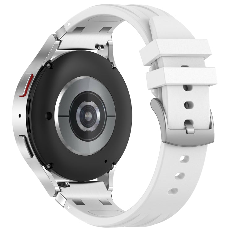 For Samsung Galaxy Watch Active 20mm Quick Release Silver Buckle Royal Silicone Watch Band(White) - free shipping - PMC TechLife - Order now!