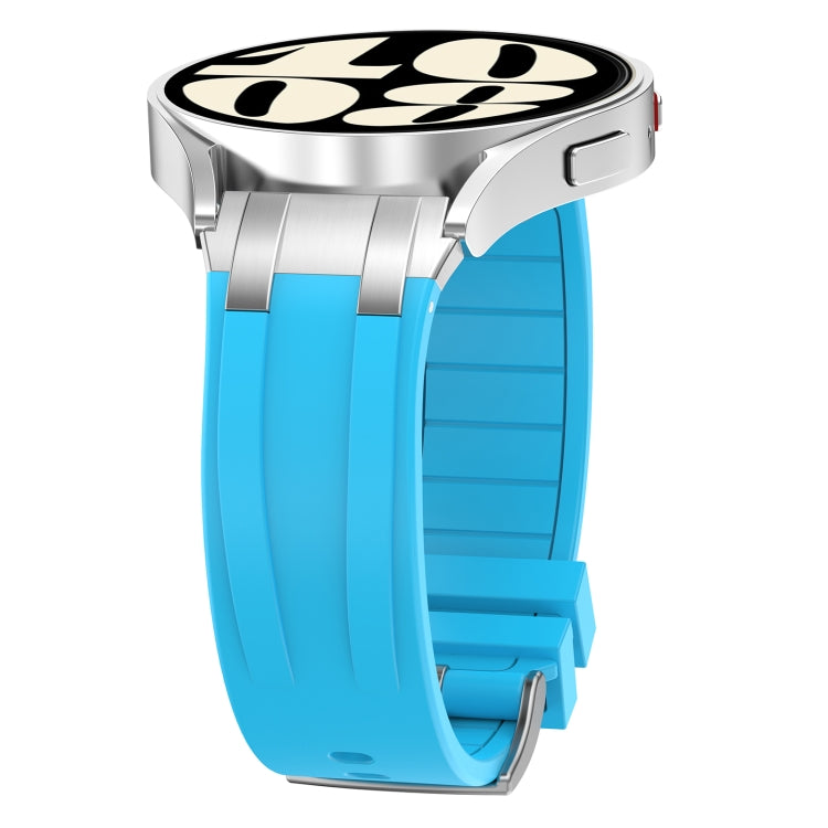 For Samsung Galaxy Watch Active 20mm Quick Release Silver Buckle Royal Silicone Watch Band(Sky Blue) - free shipping - PMC TechLife - Order now!