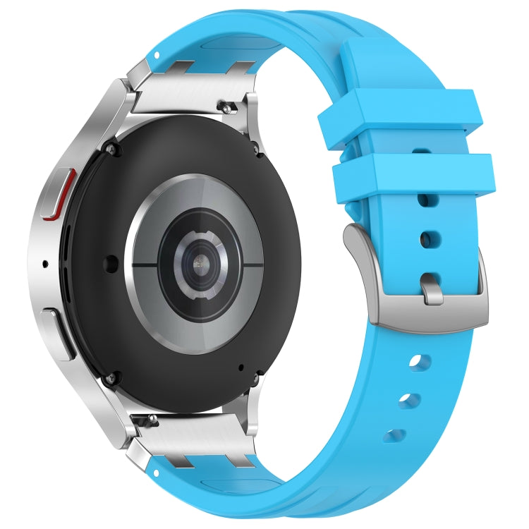 For Amazfit Active 20mm Quick Release Silver Buckle Royal Silicone Watch Band(Sky Blue) - free shipping - PMC TechLife - Order now!