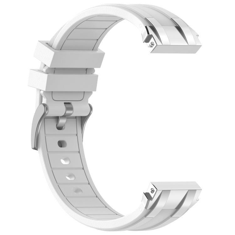 For Amazfit GTS 2 Mini 20mm Quick Release Silver Buckle Royal Silicone Watch Band(White) - free shipping - PMC TechLife - Order now!