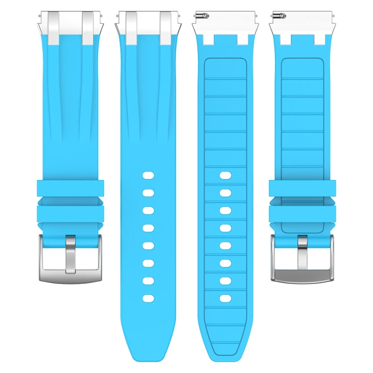 For Amazfit GTS 2 20mm Quick Release Silver Buckle Royal Silicone Watch Band(Sky Blue) - free shipping - PMC TechLife - Order now!