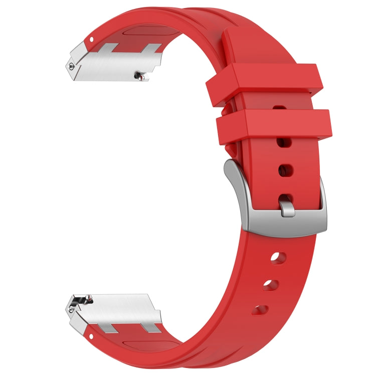 For Amazfit Bip Lite 20mm Quick Release Silver Buckle Royal Silicone Watch Band(Red) - free shipping - PMC TechLife - Order now!