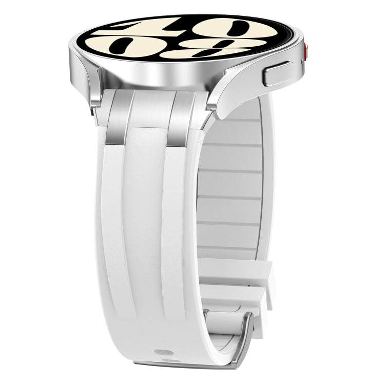 For Amazfit Bip 20mm Quick Release Silver Buckle Royal Silicone Watch Band(White) - free shipping - PMC TechLife - Order now!