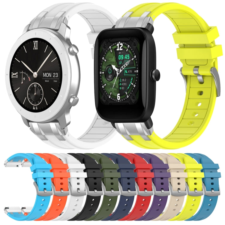 For Amazfit Active 20mm Quick Release Silver Buckle Royal Silicone Watch Band(Red) - free shipping - PMC TechLife - Order now!