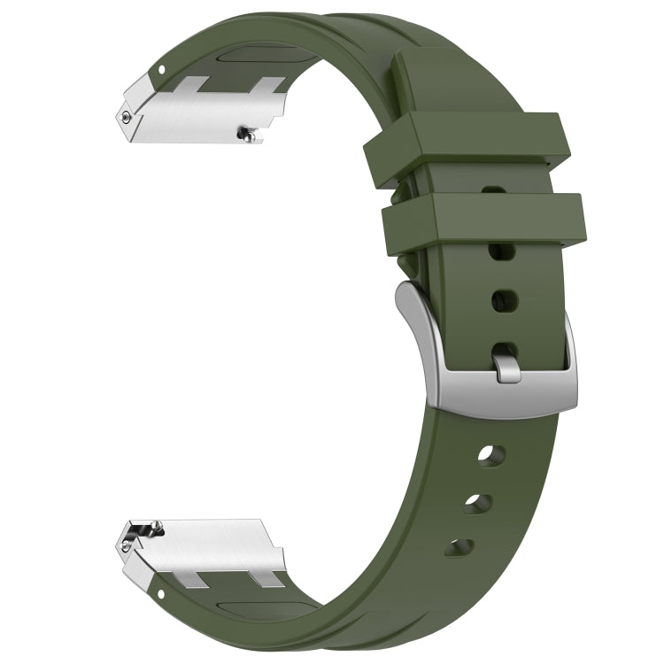 For Honor Magic Watch 22mm Quick Release Silver Buckle Royal Silicone Watch Band(Olive Green) - free shipping - PMC TechLife - Order now!