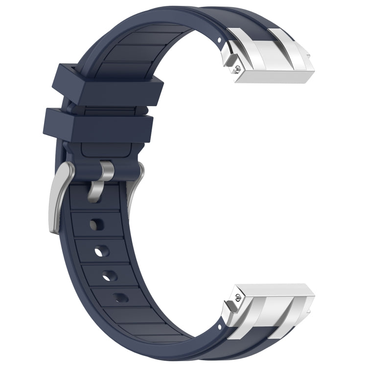 For Garmin Forerunner 255 22mm Quick Release Silver Buckle Royal Silicone Watch Band(Navy Blue) - free shipping - PMC TechLife - Order now!