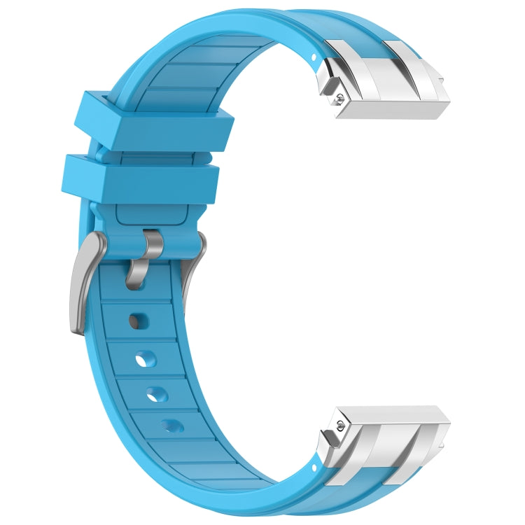 For Garmin Forerunner 255 22mm Quick Release Silver Buckle Royal Silicone Watch Band(Sky Blue) - free shipping - PMC TechLife - Order now!