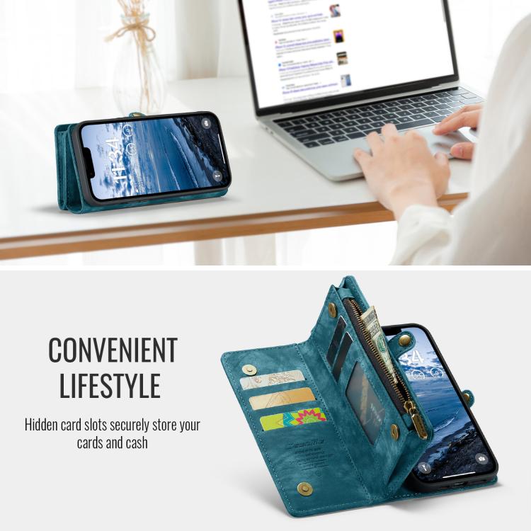 For iPhone 16e CaseMe 008 Detachable Multifunctional Leather Phone Case(Blue) - free shipping - PMC TechLife - Order now!