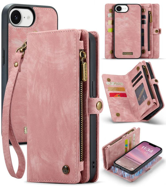 For iPhone 16e CaseMe 008 Detachable Multifunctional Leather Phone Case(Pink) - iPhone 16e Cases by CaseMe | Online Shopping South Africa | PMC Jewellery | Buy Now Pay Later Mobicred