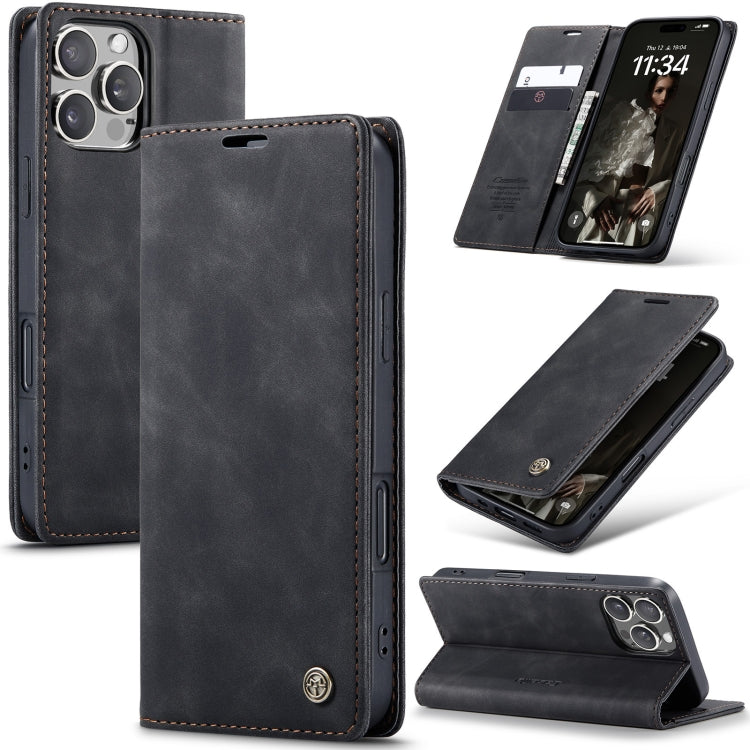 For iPhone 16 Pro Max CaseMe 013 Multifunctional Horizontal Flip Leather Phone Case(Black) - iPhone 16 Pro Max Cases by CaseMe | Online Shopping South Africa | PMC Jewellery | Buy Now Pay Later Mobicred