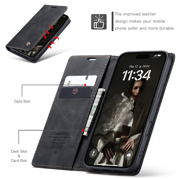 For iPhone 16 Pro CaseMe 013 Multifunctional Horizontal Flip Leather Phone Case(Black) - iPhone 16 Pro Cases by CaseMe | Online Shopping South Africa | PMC Jewellery | Buy Now Pay Later Mobicred