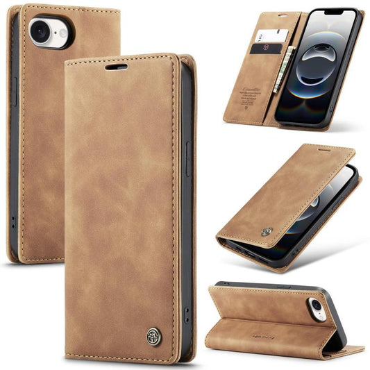 For iPhone 16e CaseMe 013 Multifunctional Horizontal Flip Leather Phone Case(Brown) - iPhone 16e Cases by CaseMe | Online Shopping South Africa | PMC Jewellery | Buy Now Pay Later Mobicred