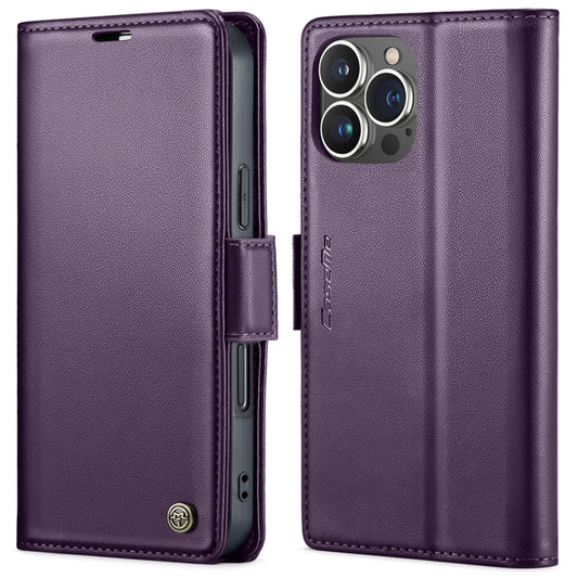 For iPhone 16 Pro Max CaseMe 023 Butterfly Buckle Litchi Texture RFID Anti-theft Leather Phone Case(Purple) - iPhone 16 Pro Max Cases by CaseMe | Online Shopping South Africa | PMC Jewellery | Buy Now Pay Later Mobicred