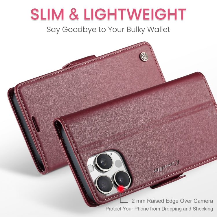 For iPhone 16 Pro CaseMe 023 Butterfly Buckle Litchi Texture RFID Anti-theft Leather Phone Case(Red) - iPhone 16 Pro Cases by CaseMe | Online Shopping South Africa | PMC Jewellery | Buy Now Pay Later Mobicred