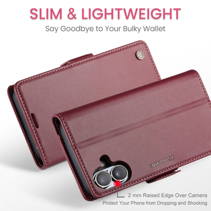 For iPhone 16 CaseMe 023 Butterfly Buckle Litchi Texture RFID Anti-theft Leather Phone Case(Red) - iPhone 16 Cases by CaseMe | Online Shopping South Africa | PMC Jewellery | Buy Now Pay Later Mobicred