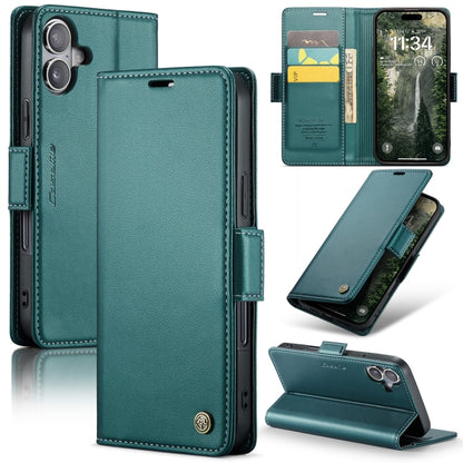 For iPhone 16 CaseMe 023 Butterfly Buckle Litchi Texture RFID Anti-theft Leather Phone Case(Green) - iPhone 16 Cases by CaseMe | Online Shopping South Africa | PMC Jewellery | Buy Now Pay Later Mobicred