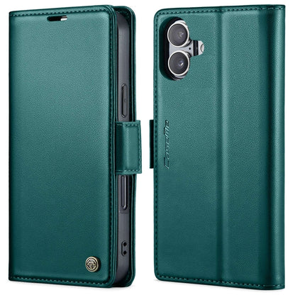 For iPhone 16 CaseMe 023 Butterfly Buckle Litchi Texture RFID Anti-theft Leather Phone Case(Green) - iPhone 16 Cases by CaseMe | Online Shopping South Africa | PMC Jewellery | Buy Now Pay Later Mobicred