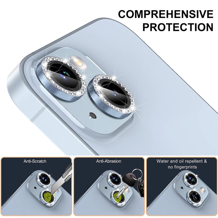 For iPhone 16 / 16 Plus ENKAY AR Anti-reflection Individual Diamond Ring Camera Lens Glass Full Film(Sky Blue) - iPhone 16 Plus Tempered Glass by ENKAY | Online Shopping South Africa | PMC Jewellery | Buy Now Pay Later Mobicred