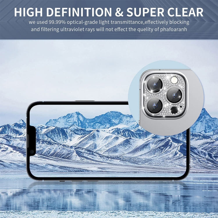 For iPhone 16 / 16 Plus ENKAY Hat-Prince Blink Diamond Camera Lens Aluminium Alloy Tempered Glass Film(Colorful) - iPhone 16 Tempered Glass by ENKAY | Online Shopping South Africa | PMC Jewellery | Buy Now Pay Later Mobicred