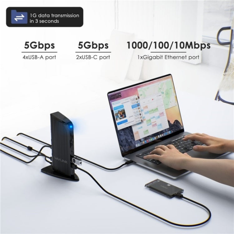 WAVLINK UG39PD1 13 in 1 Type-C Triple Monitors 4K HD Docking Station, Plug:AU Plug - free shipping - PMC TechLife - Order now!
