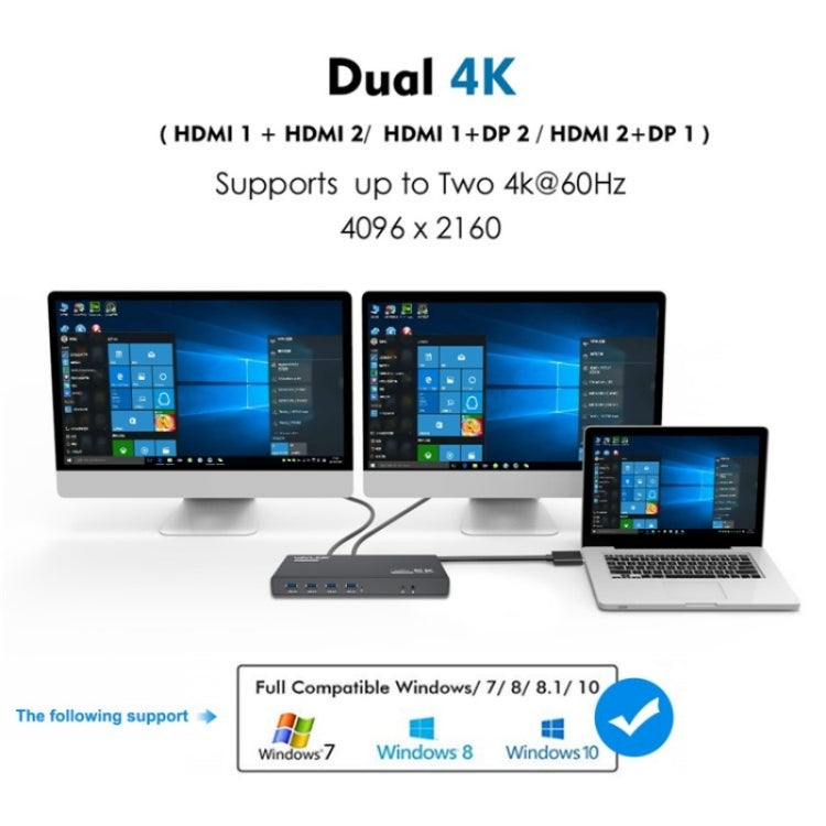 WAVLINK UG69PD6 Dual 4K Laptop Docking Station 5K HD Displaylink 65 / 100W PD Charging, Plug:EU Plug - free shipping - PMc TechLife - Order now!