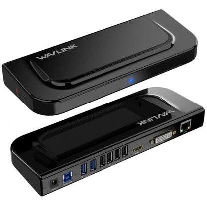 WAVLINK UG49DK4 Universal Laptop Docking Station Dual Monitor Supports DVI / HDMI / VGA(EU Plug) - USB 3.0 HUB by WAVLINK | Online Shopping South Africa | PMC Jewellery | Buy Now Pay Later Mobicred