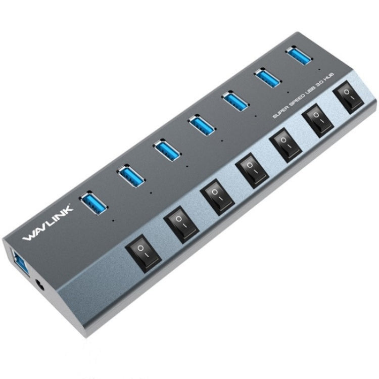 WAVLINK UH3076 5Gbps 7-port USB 3.0 Hub with Independent Switch and LED Indicator(EU Plug) - USB 3.0 HUB by WAVLINK | Online Shopping South Africa | PMC Jewellery | Buy Now Pay Later Mobicred