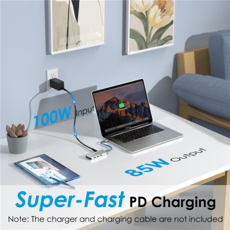 WAVLINK UHP3416 7-in-1 PD100W Charging SD / TF Card Reader 4K HD Type-C Docking Station(Dark Grey) - USB HUB by WAVLINK | Online Shopping South Africa | PMC Jewellery | Buy Now Pay Later Mobicred