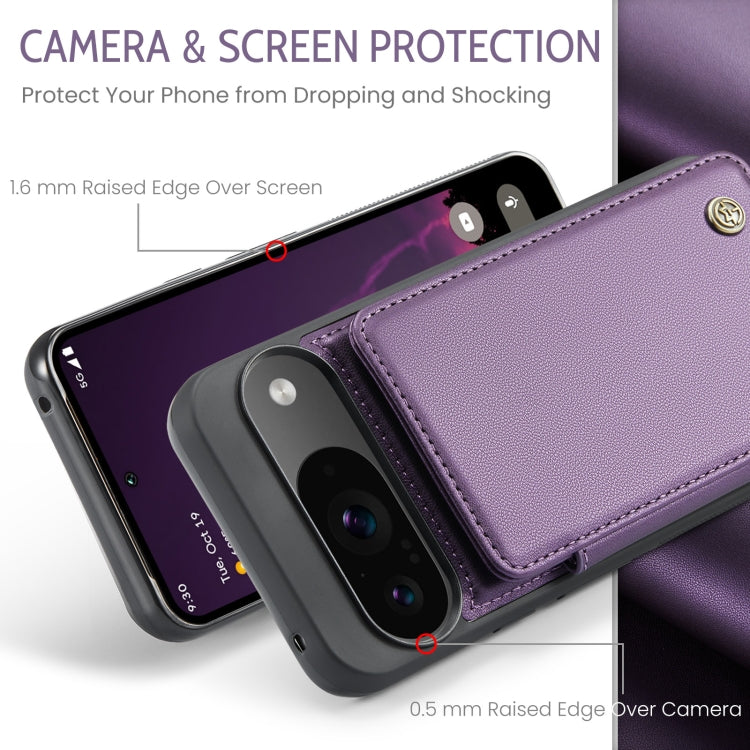 For Google Pixel 9 / 9 Pro CaseMe C22 Card Slots Holder RFID Anti-theft Phone Case(Purple) - Google Cases by CaseMe | Online Shopping South Africa | PMC Jewellery | Buy Now Pay Later Mobicred