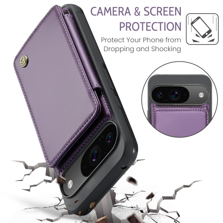 For Google Pixel 9 / 9 Pro CaseMe C22 Card Slots Holder RFID Anti-theft Phone Case(Purple) - Google Cases by CaseMe | Online Shopping South Africa | PMC Jewellery | Buy Now Pay Later Mobicred