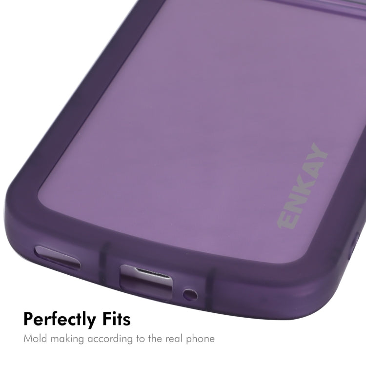 For Redmi K70 / K70 Pro ENKAY Hat-Prince Translucent Matte TPU Phone Case + 9H Big Arc Edge Glass Film(Purple) - K70 Pro Cases by ENKAY | Online Shopping South Africa | PMC Jewellery | Buy Now Pay Later Mobicred