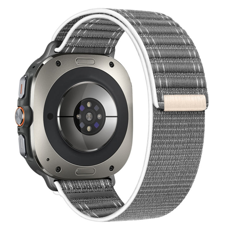 For Samsung Galaxy Watch Ultra 47mm Sea Wave Texture Nylon Hook and Loop Fastener Watch Band(Gray) - Watch Bands by PMC Jewellery | Online Shopping South Africa | PMC Jewellery | Buy Now Pay Later Mobicred