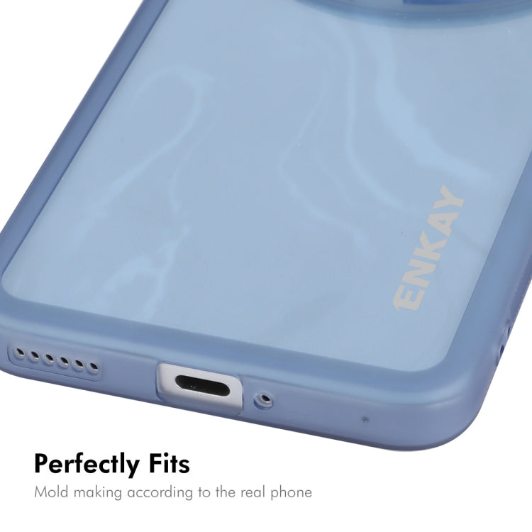 For Honor Magic6 Pro ENKAY Hat-Prince Translucent Matte TPU Phone Case with Lens Film + 3D Hot Bending Film(Blue) - Honor Cases by ENKAY | Online Shopping South Africa | PMC Jewellery | Buy Now Pay Later Mobicred