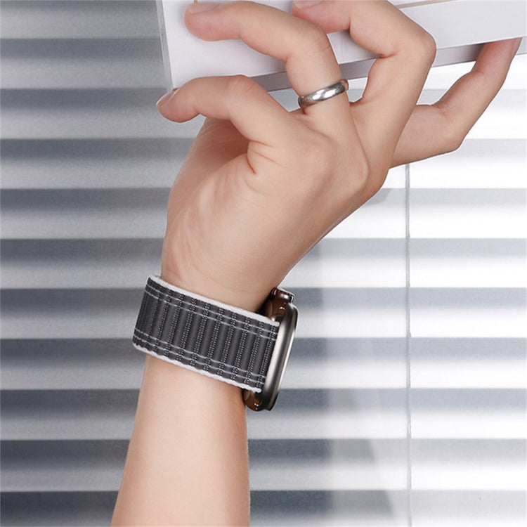 For Apple Watch Ultra 49mm Sea Wave Nylon Hook and Loop Fastener Watch Band(White) - free shipping - PMC Jewellery - Order now!
