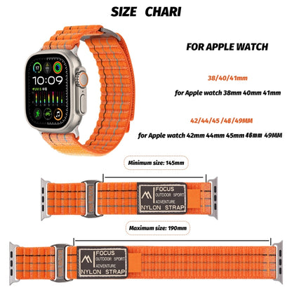 For Apple Watch Ultra 49mm Two Sections Nylon Hook and Loop Fastener Watch Band(Vibrant Orange) - Watch Bands by PMC Jewellery | Online Shopping South Africa | PMC Jewellery | Buy Now Pay Later Mobicred