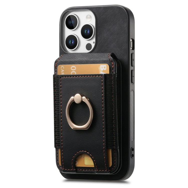 For iPhone 16 Pro Retro Splitable Magnetic Stand Card Bag Leather Phone Case(Black) - iPhone 16 Pro Cases by PMC Jewellery | Online Shopping South Africa | PMC Jewellery | Buy Now Pay Later Mobicred