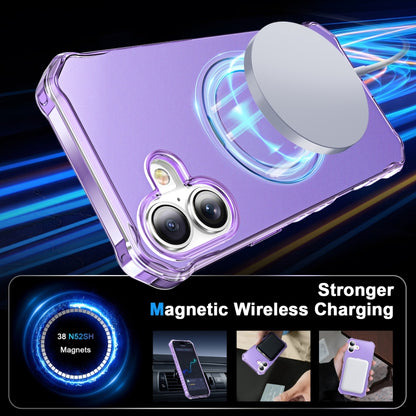 For iPhone 16 Plus Solid Color Wave MagSafe Holder Phone Case(Purple) - iPhone 16 Plus Cases by PMC Jewellery | Online Shopping South Africa | PMC Jewellery | Buy Now Pay Later Mobicred