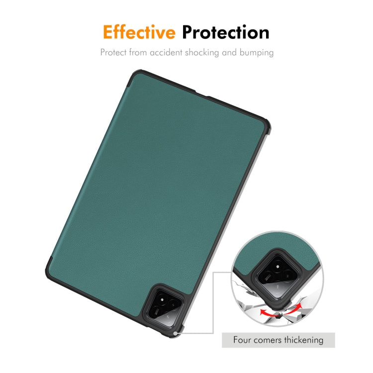 For Xiaomi Pad 7 / 7 Pro 11.2 ENKAY Tri-fold Custer Texture Leather Smart Tablet Case(Grey) - free shipping - PMc TechLife - Order now!
