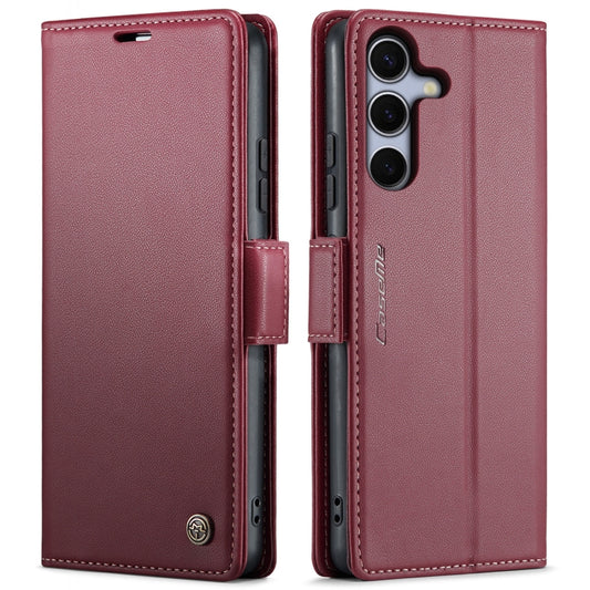 For Samsung Galaxy S25 5G CaseMe 023 Butterfly Buckle Litchi Texture RFID Anti-theft Leather Phone Case(Red) - Galaxy S25 5G Cases by CaseMe | Online Shopping South Africa | PMC Jewellery | Buy Now Pay Later Mobicred