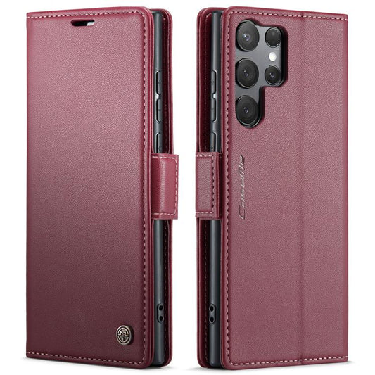 For Samsung Galaxy S25 Ultra 5G CaseMe 023 Butterfly Buckle Litchi Texture RFID Anti-theft Leather Phone Case(Red) - Galaxy S25 Ultra 5G Cases by CaseMe | Online Shopping South Africa | PMC Jewellery | Buy Now Pay Later Mobicred