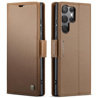 For Samsung Galaxy S25 Ultra 5G CaseMe 023 Butterfly Buckle Litchi Texture RFID Anti-theft Leather Phone Case(Brown) - Galaxy S25 Ultra 5G Cases by CaseMe | Online Shopping South Africa | PMC Jewellery | Buy Now Pay Later Mobicred