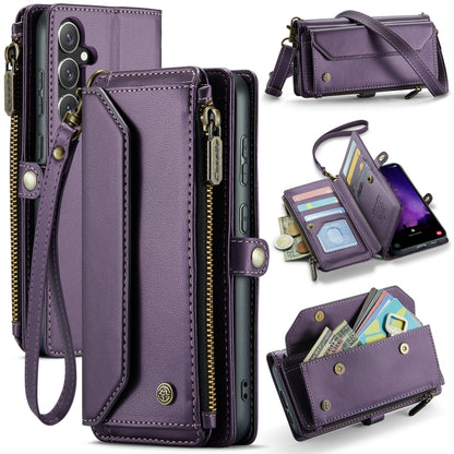 For Samsung Galaxy S24 FE 5G CaseMe C36 Card Slots Zipper Wallet RFID Anti-theft Leather Phone Case(Purple) - Galaxy S24 FE 5G Cases by CaseMe | Online Shopping South Africa | PMC Jewellery | Buy Now Pay Later Mobicred