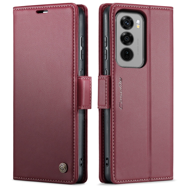 For OPPO Reno12 5G Global CaseMe 023 Butterfly Buckle Litchi Texture RFID Anti-theft Leather Phone Case(Red) - Reno12 Cases by CaseMe | Online Shopping South Africa | PMC Jewellery | Buy Now Pay Later Mobicred