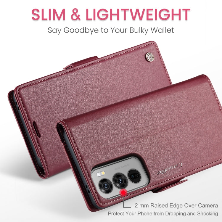 For OPPO Reno12 5G Global CaseMe 023 Butterfly Buckle Litchi Texture RFID Anti-theft Leather Phone Case(Red) - Reno12 Cases by CaseMe | Online Shopping South Africa | PMC Jewellery | Buy Now Pay Later Mobicred