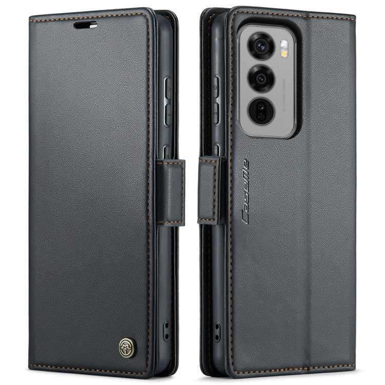 For OPPO Reno12 5G Global CaseMe 023 Butterfly Buckle Litchi Texture RFID Anti-theft Leather Phone Case(Black) - Reno12 Cases by CaseMe | Online Shopping South Africa | PMC Jewellery | Buy Now Pay Later Mobicred