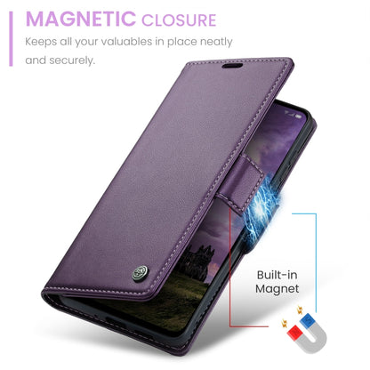 For OPPO Reno12 5G Global CaseMe 023 Butterfly Buckle Litchi Texture RFID Anti-theft Leather Phone Case(Purple) - Reno12 Cases by CaseMe | Online Shopping South Africa | PMC Jewellery | Buy Now Pay Later Mobicred