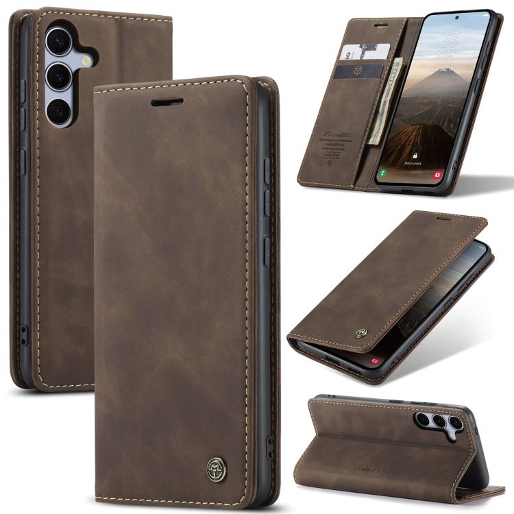 For Samsung Galaxy S25+ 5G CaseMe 013 Multifunctional Horizontal Flip Leather Phone Case(Coffee) - Galaxy S25+ 5G Cases by CaseMe | Online Shopping South Africa | PMC Jewellery | Buy Now Pay Later Mobicred