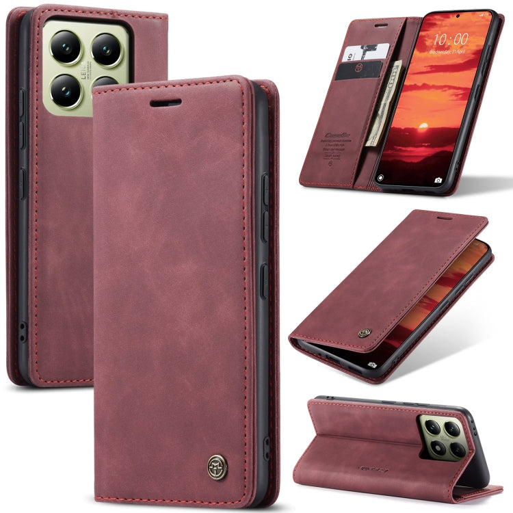 For Xiaomi 14T CaseMe 013 Multifunctional Horizontal Flip Leather Phone Case(Red) - 14T Cases by CaseMe | Online Shopping South Africa | PMC Jewellery | Buy Now Pay Later Mobicred