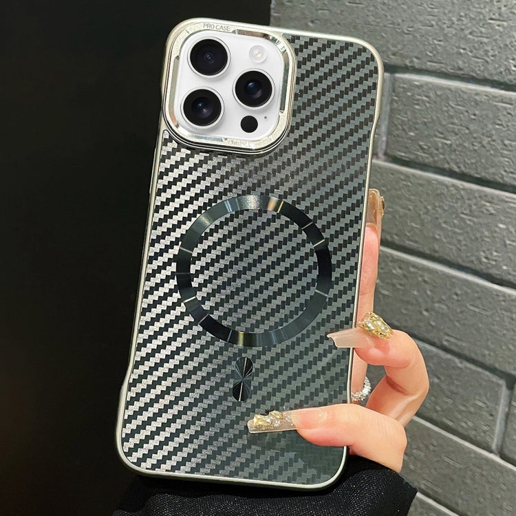 For iPhone 14 Pro AG Carbon Fiber Frameless MagSafe Phone Case(Black) - iPhone 14 Pro Cases by PMc TechLife | Online Shopping South Africa | PMc TechLife | Buy Now Pay Later Mobicred