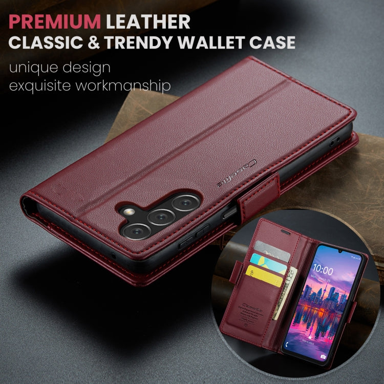 For Samsung Galaxy A16 5G CaseMe 023 Butterfly Buckle Litchi Texture RFID Anti-theft Leather Phone Case(Red) - Galaxy Phone Cases by CaseMe | Online Shopping South Africa | PMC Jewellery | Buy Now Pay Later Mobicred